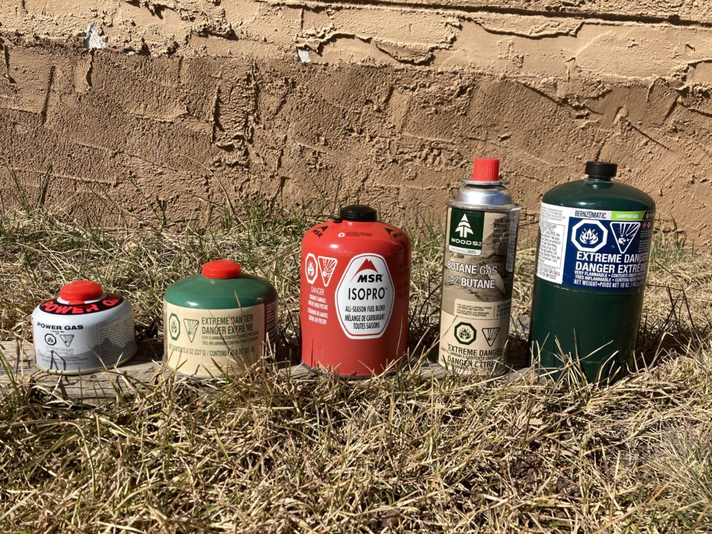 5種類のガス缶