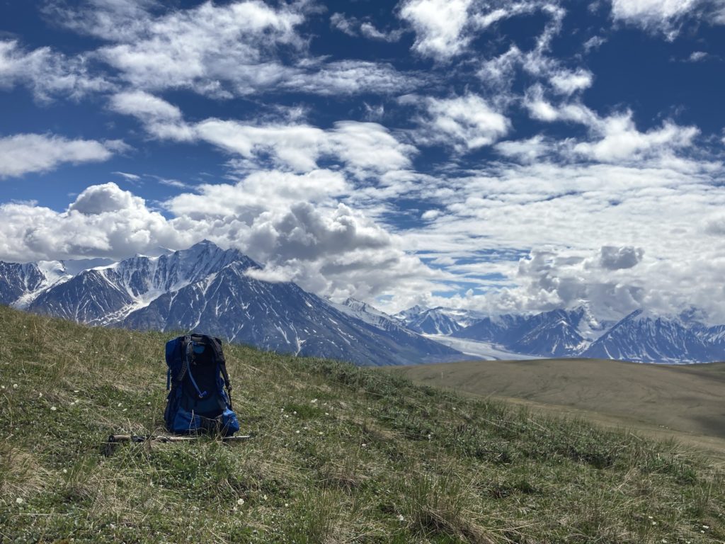 氷河とバックパック